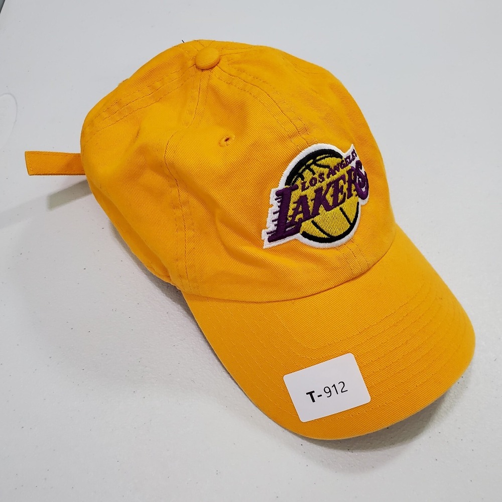 Los Angeles Lakers Men‎ Hat One Size Yellow Logo Embroidered Adjustable MLB